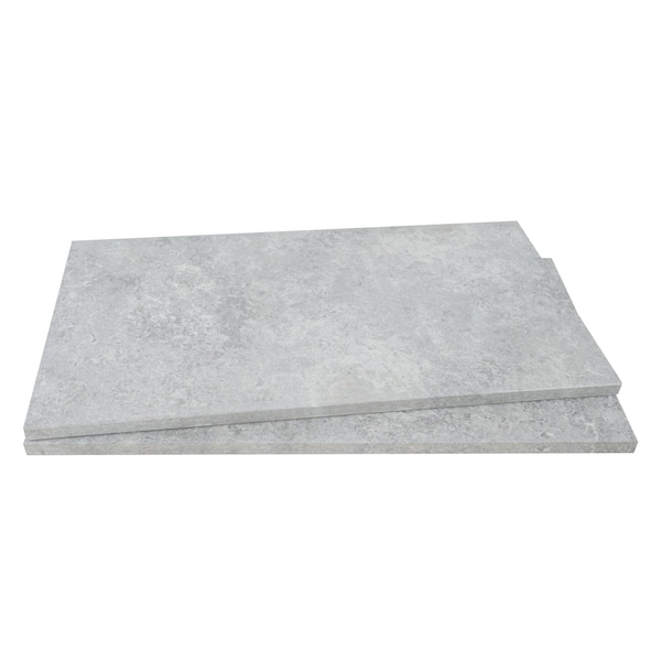 Lunar Silver 13 X 24 Matte Porcelain Pool Coping Eased Edge, 2PK